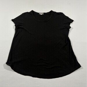 Standard James Perse Womens Cotton Crew T-shirt Short Sleeve Tee Top Black Sz XL